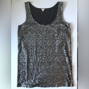 J Crew Size Small Gray Silver Sequin Tank Top